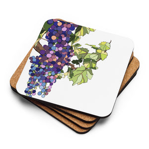 "Grape Cluster" Cork-back Coaster