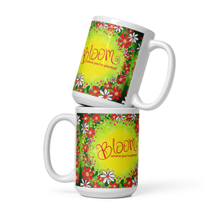 "Bloom"  White glossy 15oz mug